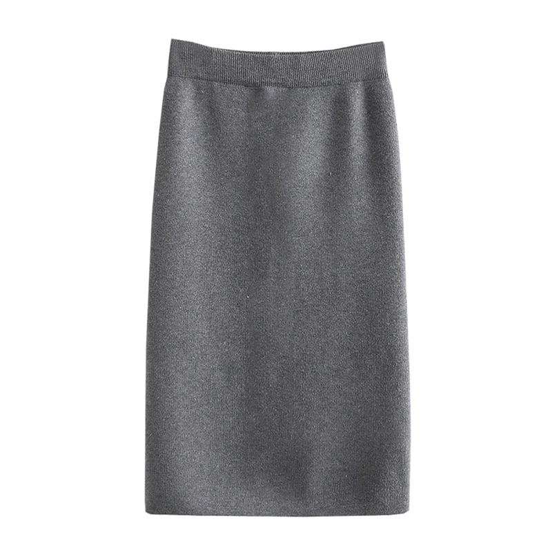 

2020 New Arrival Autumn Winter Women Knitted Skirts Four-colors Fashion Ladies Loose Office Dress Elegant Girls Solid Skirts