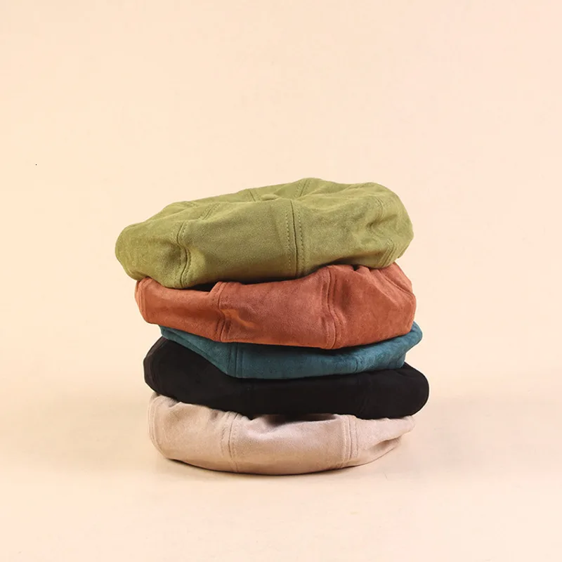 Женский берет однотонная модная женская винтажная стильная замшевая шляпа