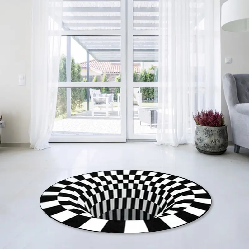 

3D Floor Mat Print Optical Illusion Areas Rug Carpet Round Floor Pad Non-slip Living Room Bedroom Doormat Welcome Mats