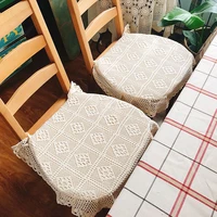 1pc imitation handmade crochet lace dining chair cushion for 4 seasons trapezoid shape 4242cm
