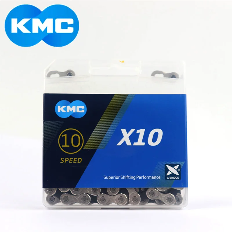 silver KMC X10.93 116L цепь 10 20 30 скоростная цепь для горного велосипеда оригинальная X10 MTB цепь для шоссейного велосипеда - Цвет: silver