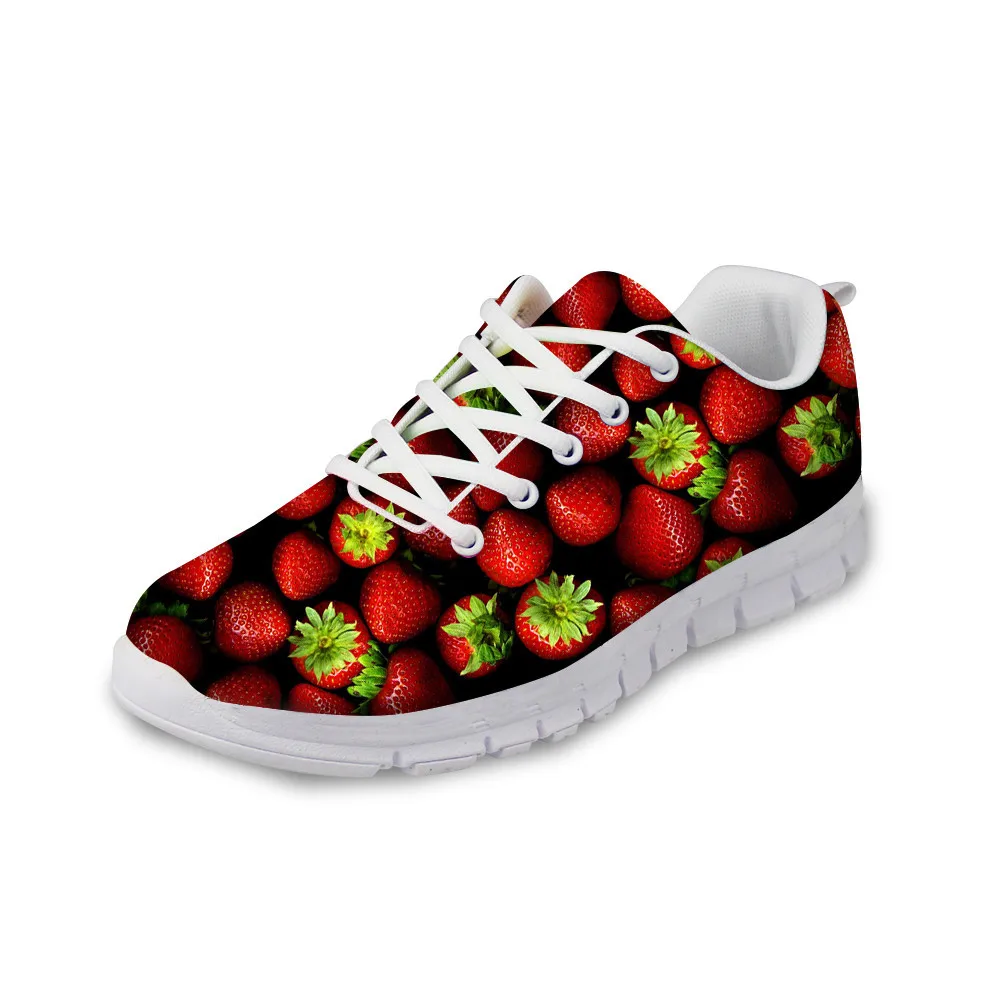

HaoYun Fashion Women Sneaker Shoes 3D Fruits Design Pattern Girls White Flat Walking Shoes Breathable Ladies Footwear Zapatillas