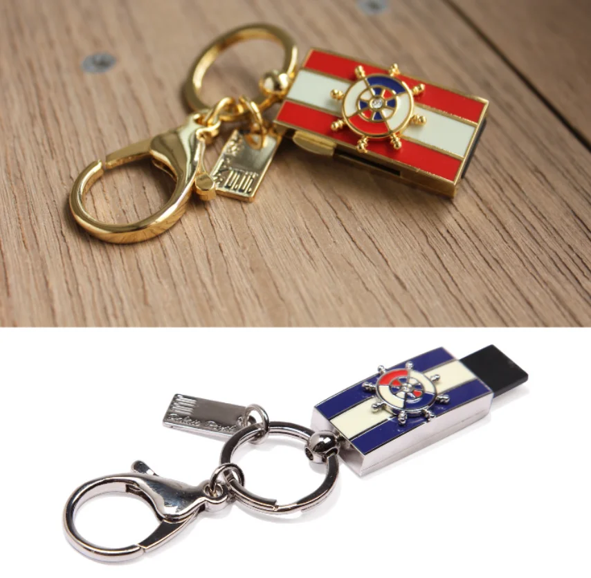 Модный металлический флэш накопитель USB2.0 в морском стиле с логотипом на заказ|USB