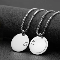 Fashion Stainless Steel Pendant 1314 Series Men and Women Couple Retro Round Brand Pendant Necklace hot sale