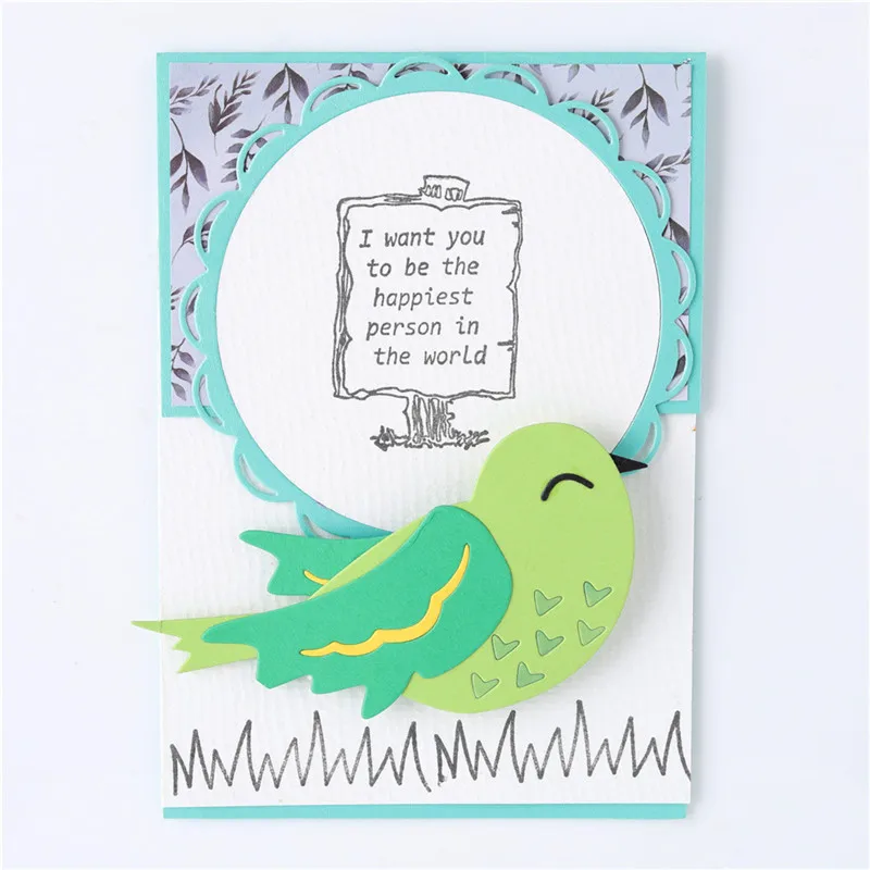 Naifumodo птица цветок металлические Вырубные штампы новая весна для изготовления