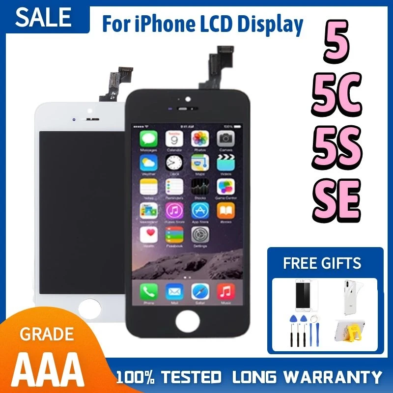 

ЖК-дисплей AAA + для iPhone 5 5C 5S SE 5G, сенсорный экран, дигитайзер, полная замена в сборе, 4 дюйма, без битых пикселей, Pantalla