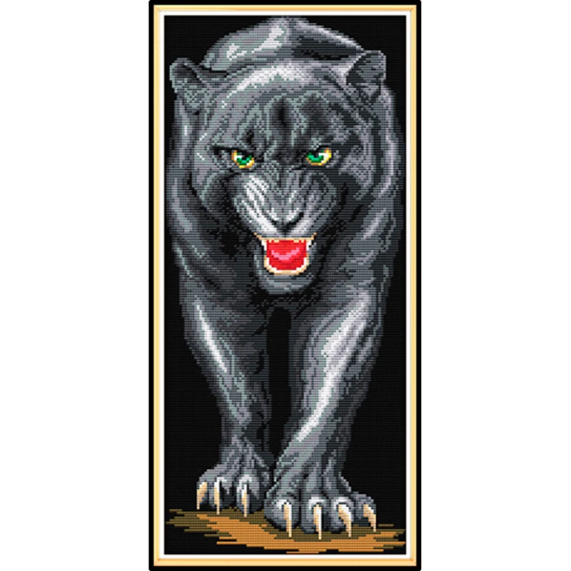 

Everlasting Love Panther Chinese Cross Stitch Kits Ecological Cotton Clear Stamped Printed 11 14CT DIY Gift Christmas Decoration