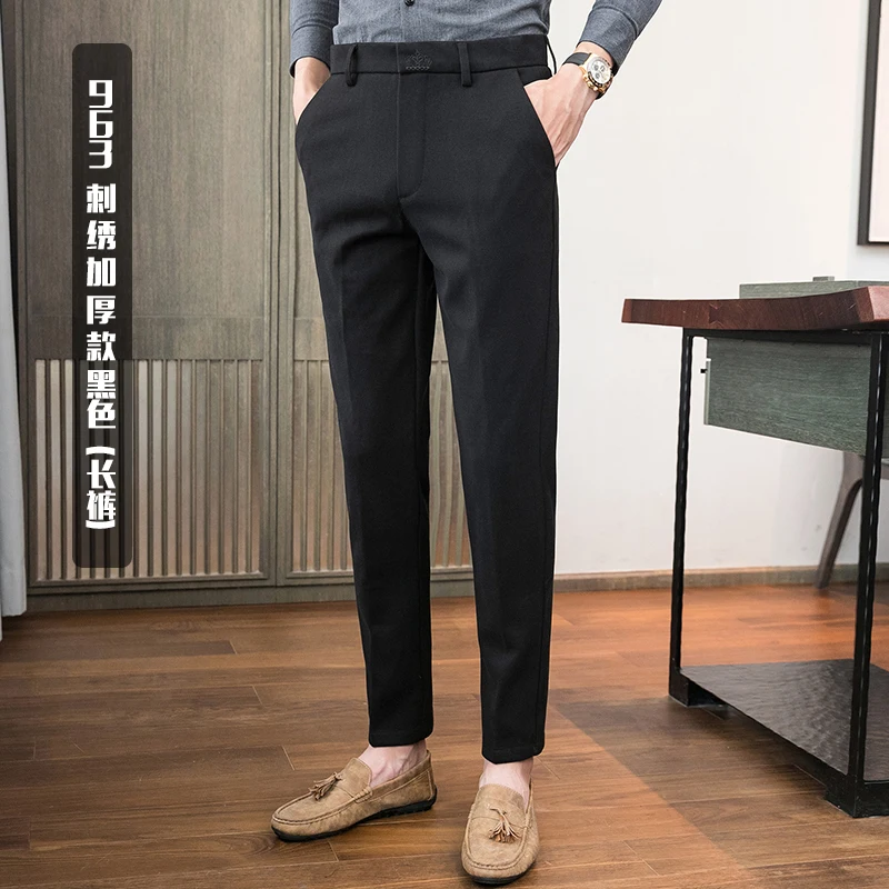 

Casual European Pants Winter Pants Men Fashion Bussines Mens Trousers Formal Pantalones De Hombre Pant for Man Office AB50CK