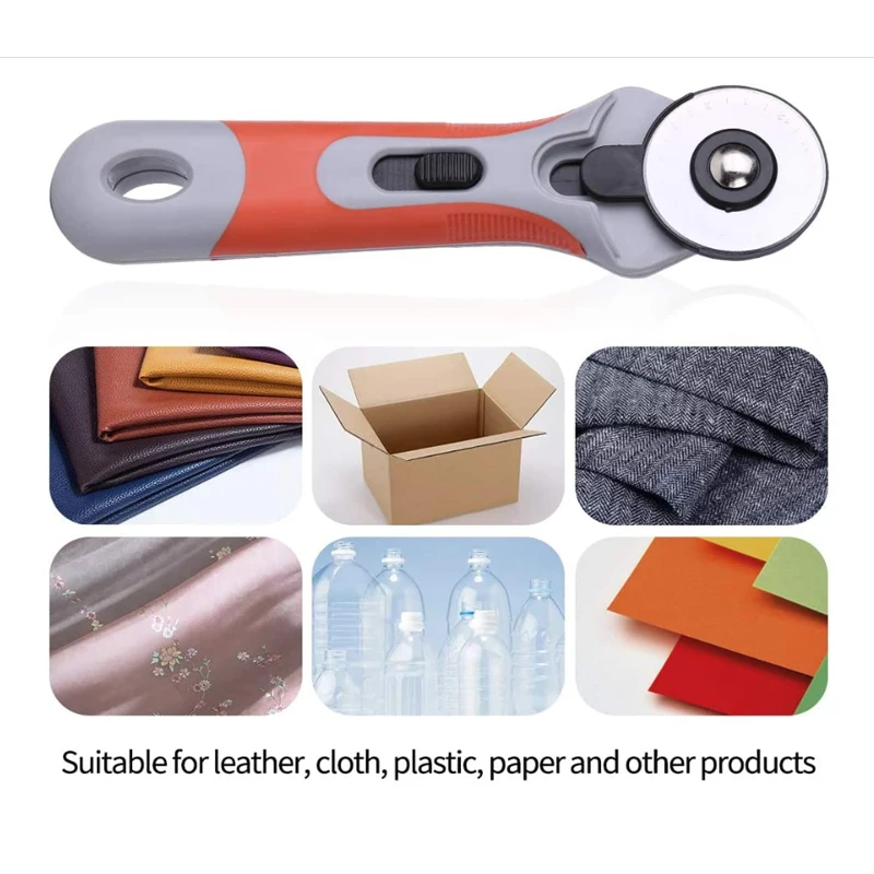 

45mm Patchwork Sewing Tools Safe Roller Wheel Round Knife for Hand Cutting Leather Fabrics Rotary Cutter