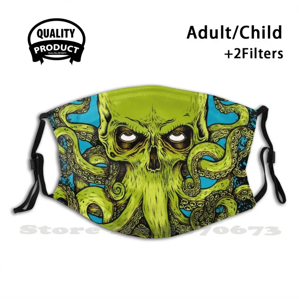 

Cthulhu The Great Old One забавная крутая Тканевая маска Cthulhu The Great Old One Rlyeh Океанский океан затонутый город мир смерти зеленый синий