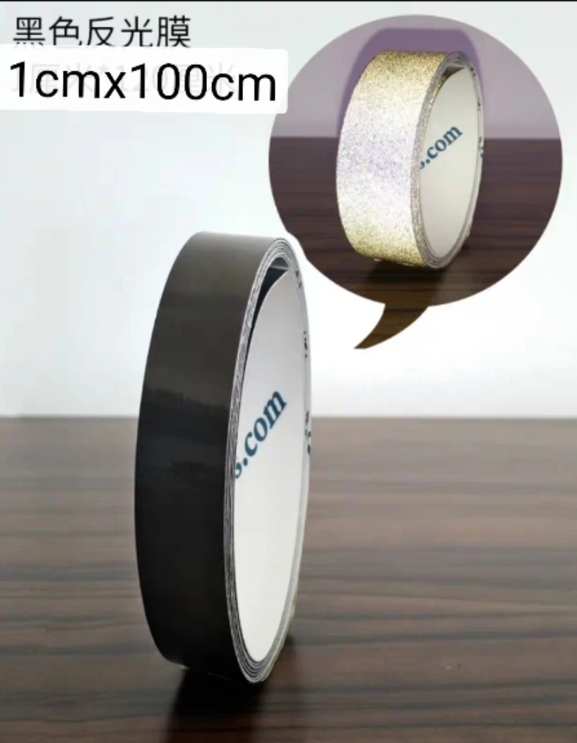 reflect light1cm 5 см* 47,5 м в ширину красный, белый, черный, желтый, саржа, сигнальная лента, светоотражающая пленка, безопасная поверхность разметки стен, клейкие полосы - Название цвета: reflect light1cm