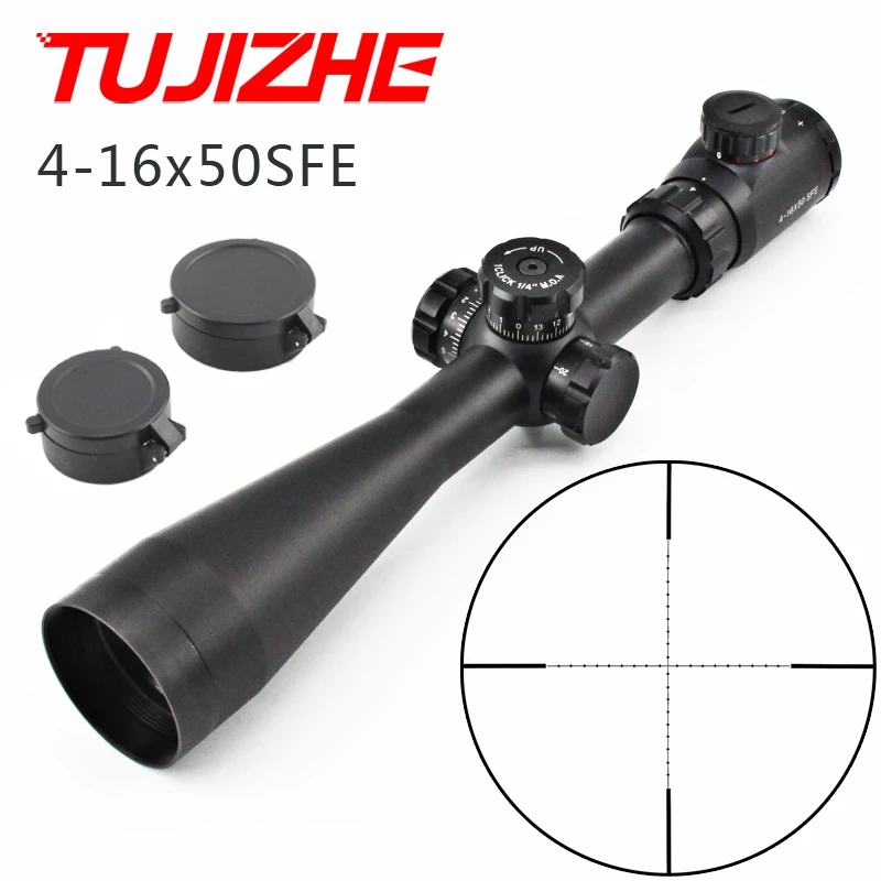 TUJIZHE 4 16X50SFE Охотничья винтовка 30 мм Труба сторона Параллакс с креплением кольца