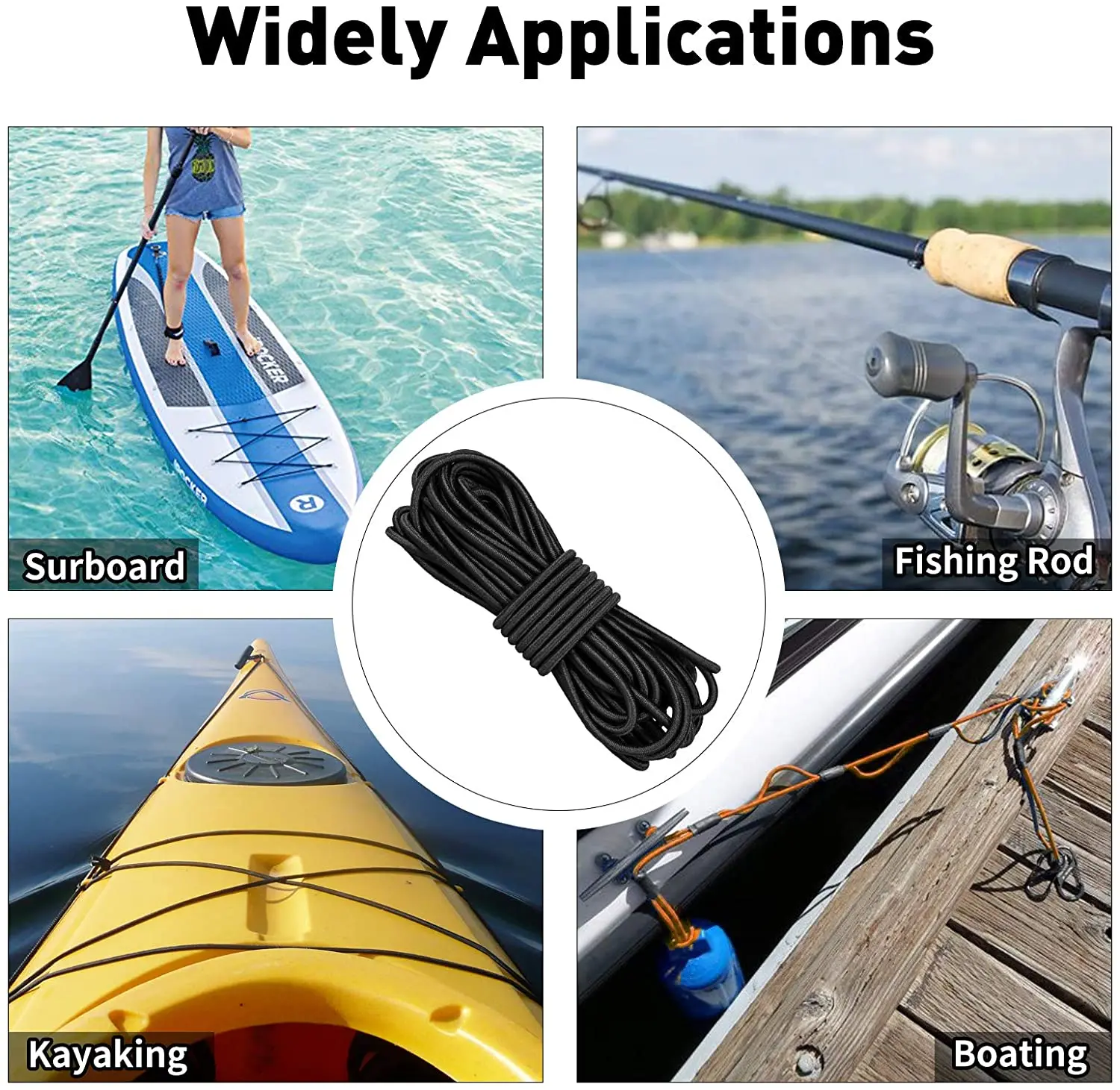 Прочная эластичная веревка 1/2/3/4/5 мм белый/черный Высококачественная Магнитная