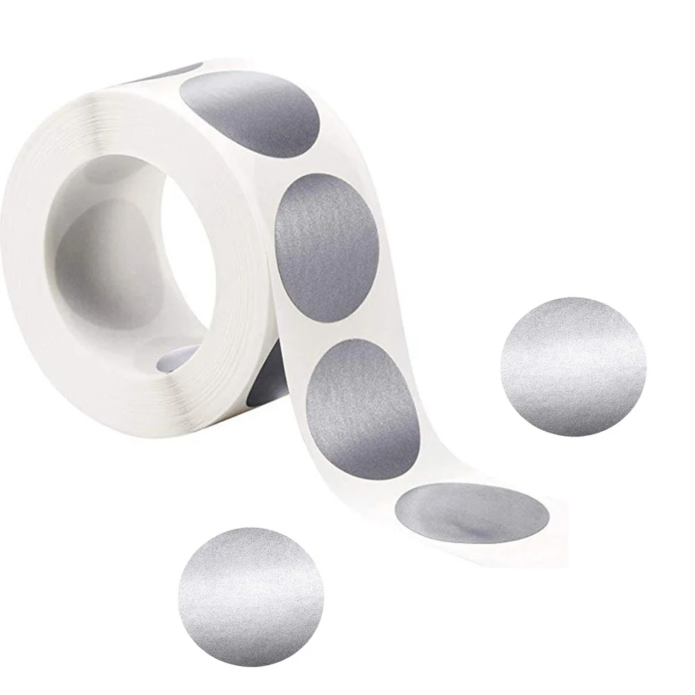 

1 Roll 300pcs Scrape DIY Adhesive Sticker Round Label Paper Gift Decals Silver Bag Stickers Party Favor