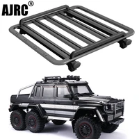 for 110 rc remote control car traxxas trx4 trx6 g63 axial scx10 jeep metal luggage rack with led roof luggage rack