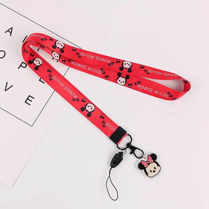 Disney Mickey Minnie Mouse Mobile Phone Lanyards Straps Sling Disney U Disk Camera ID Card Holders Key DIY Hang Accessories images - 6