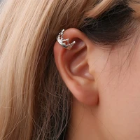 earring with cuff chain punk clip heart shaped hollow retro earrings simple earrings wholesale clip on studs channel earrings
