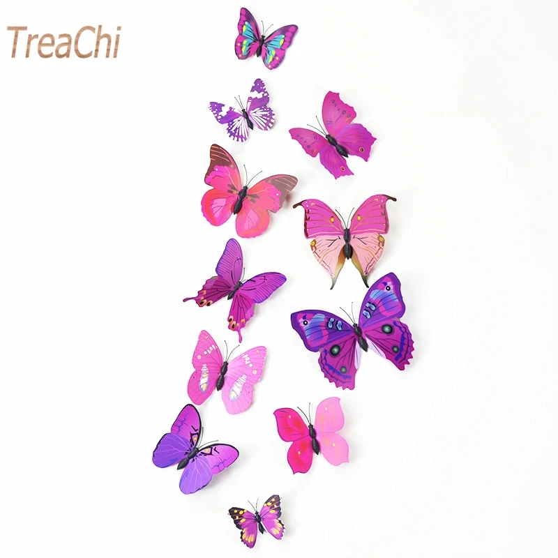 12 шт. художественный дизайн 3D бабочка Свадебный декор наклейка на стену домашний