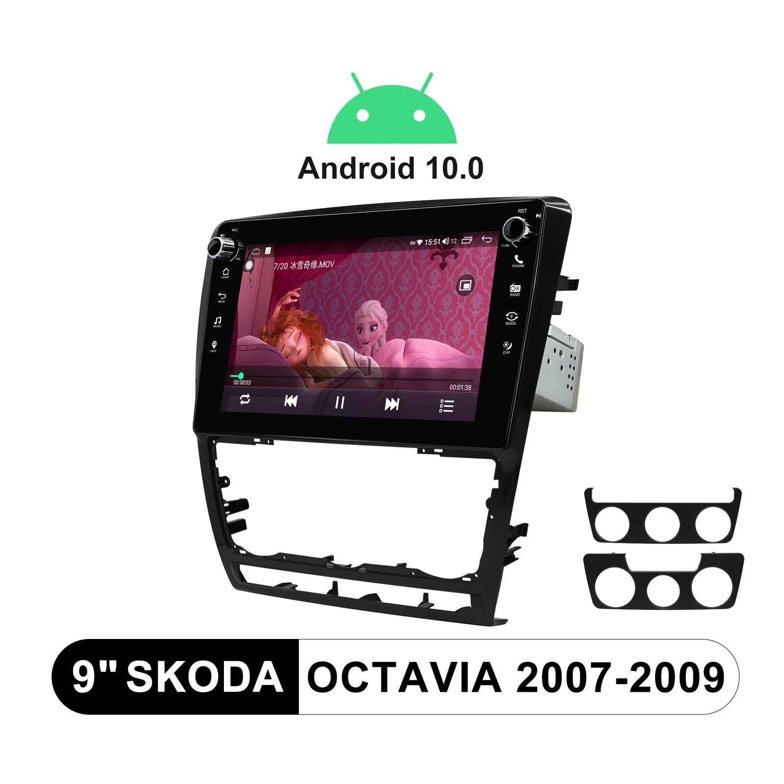 구매 JOYING 9 인치 자동차 라디오 스테레오 무선 안드로이드 자동 RDS DSP 스티어링 휠 1280*720 안드로이드 10.0 Skoda Octavia 2007-2009