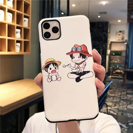Темно-коричневый One Piece funda Case for iphone 11 Pro Max Japan Anime Luffy Zoro Naruto TPU back cover for iPhone XR XS Max 8 7 6 6S Plus Coque - Цвет: Темно-коричневый