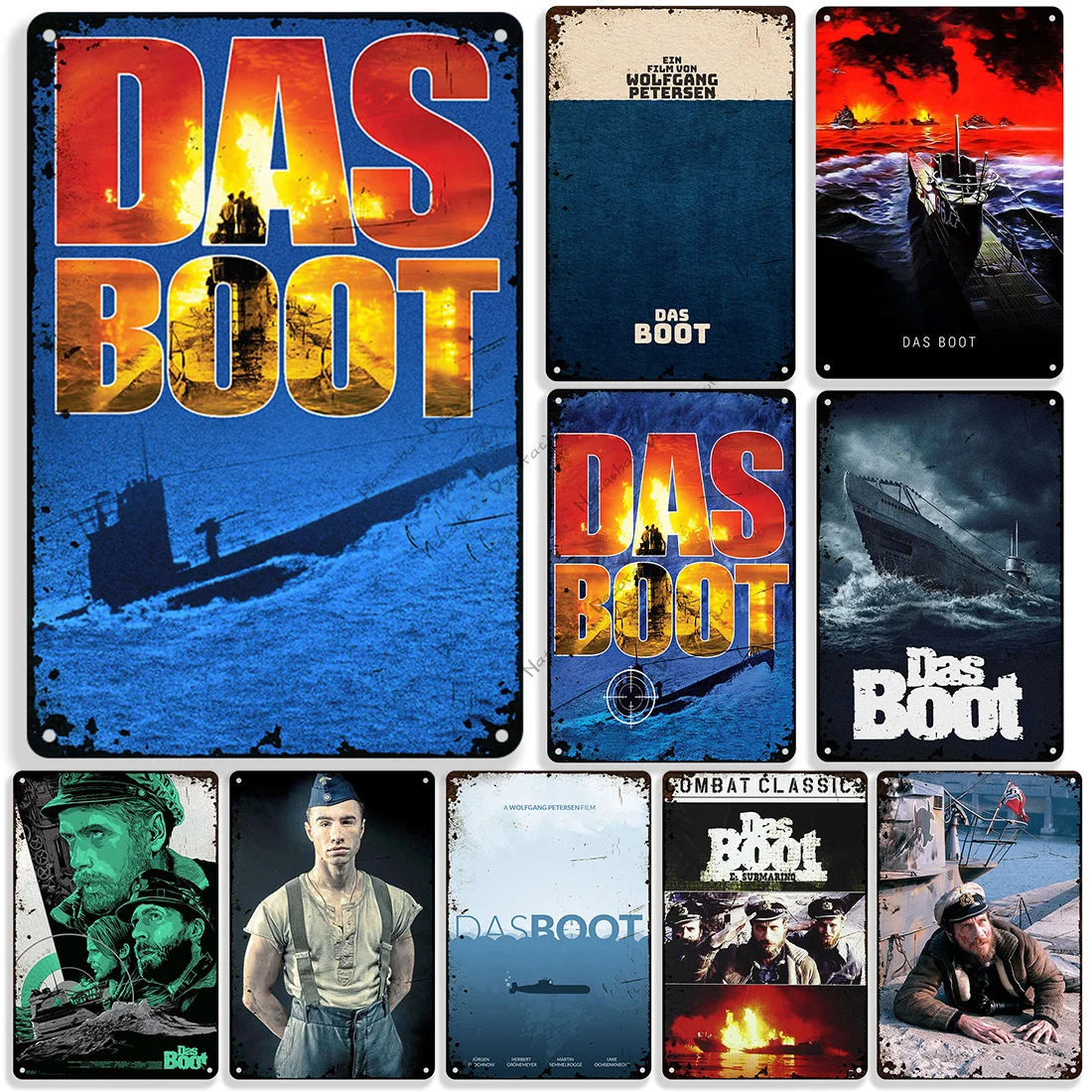 Старая война, фильм Das Boot, металлический плакат, декоративная пластина, металлическая Жестяная Табличка, винтажный настенный жестяной знак, металлические знаки, настенная пластина, металлическая табличка