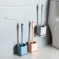 bathroom accessories toilet brush household wc cleaning soft brush perforation free wall mounted long handled brush with base