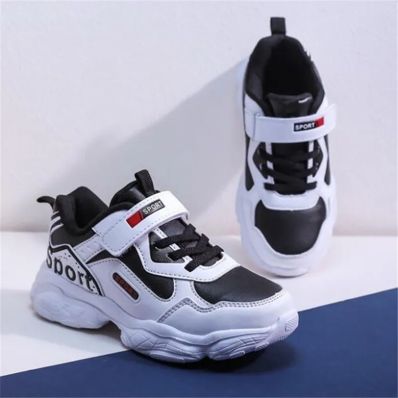 Весенняя детская спортивная обувь кожаные кроссовки для мальчиков и девочек