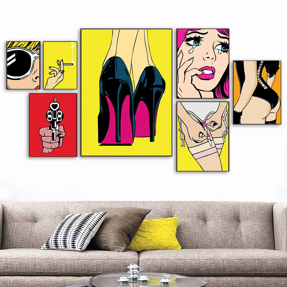 

Fashion Sexy Underwear Women Shoes Wall Art Canvas Painting Nordic Posters And Prints Wall Pictures For Living Room Home Decor
