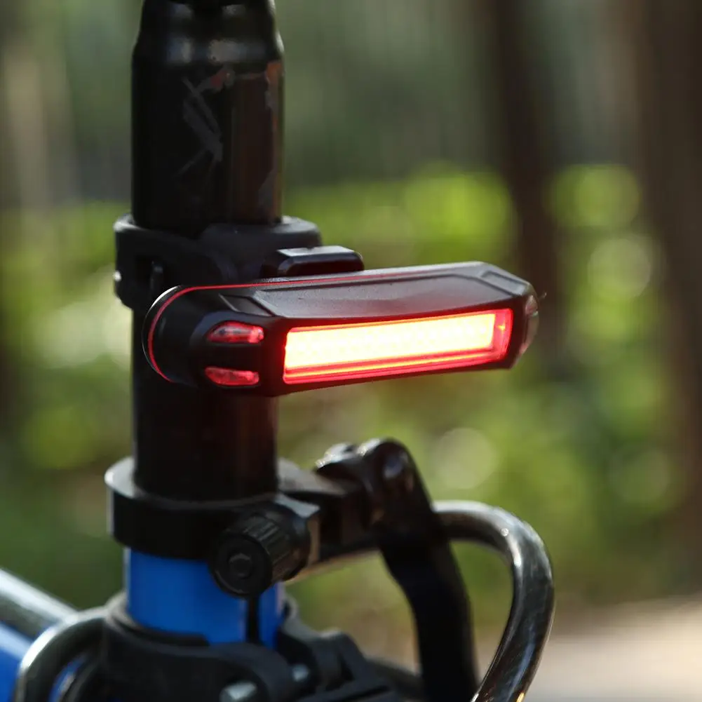 

USB Rechargeable 100LM LED Bicycle Rear Taillight Waterproof Warning Lamp Quick Flash Slow Flash Normally on Red Light Accessory