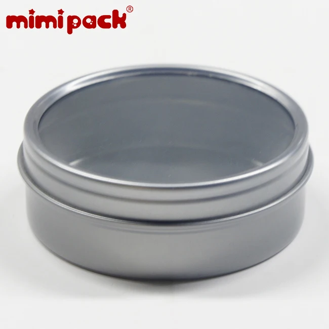 Mimipack мелкой круглой формы окна скольжения крышки 24 шт. Олова коробка для шоколада, конфеты, специи, сувениры, свечи - Color: Silver Grey