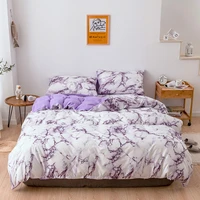 pillowcase double bed comforter cover no sheets microfiber fabric plain marble pattern pink bedding set queen duvet cover set