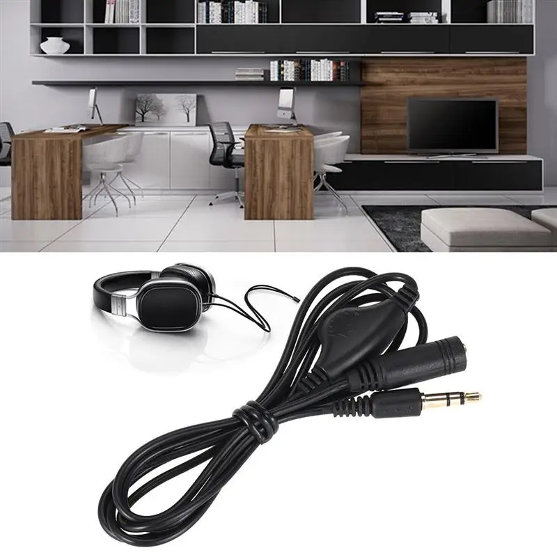 

2PCS 3.5mm Male to Female Audio Extension Cord Pulley Adjusting Audio Cable
