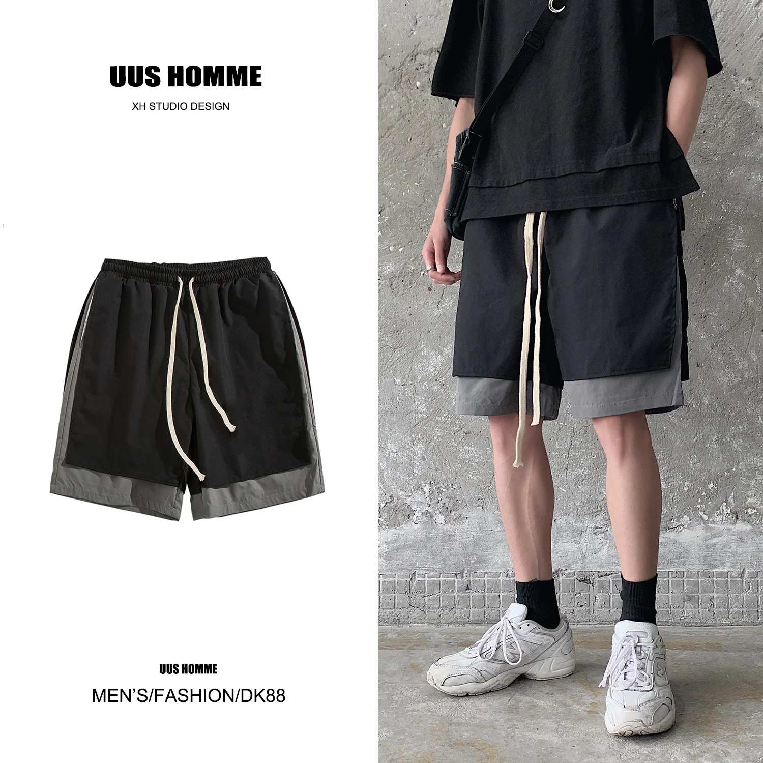 

Summer 2021 Casual Shorts Men Loose Patchwork Men Short Brand Clothing Men's Shorts