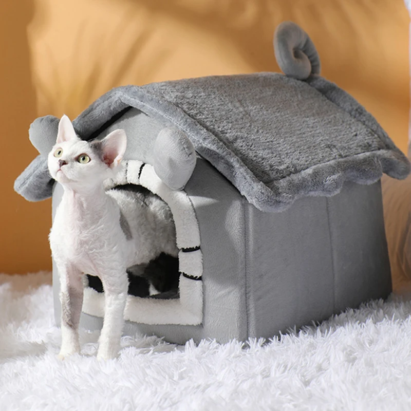 Cesta para Casa do Gato Produtos para Animais de Estimação Novo Sono Profundo Conforto Inverno Gato Cão Animal Cama Pequena Esteira Tenda Aconchegante Camas Caverna Indoor no