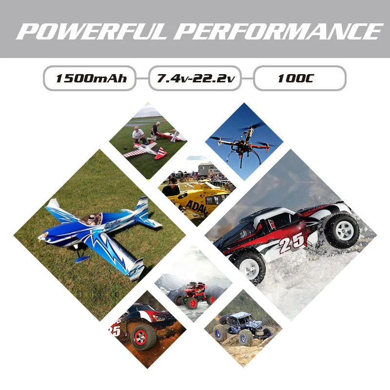 

HRB Lipo Battery 2S 3S 4S 11.1V 14.8V 5S 6S 7.4V 18.5V 22.2V 1500mAh 100C High Rate XT60 for Airplane FPV Race Drone QAV 250 300