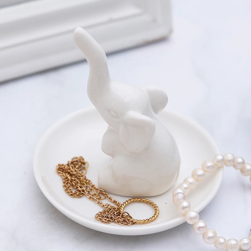 1 шт. Настольный держатель для колец в виде слона стеллаж хранения ювелирных