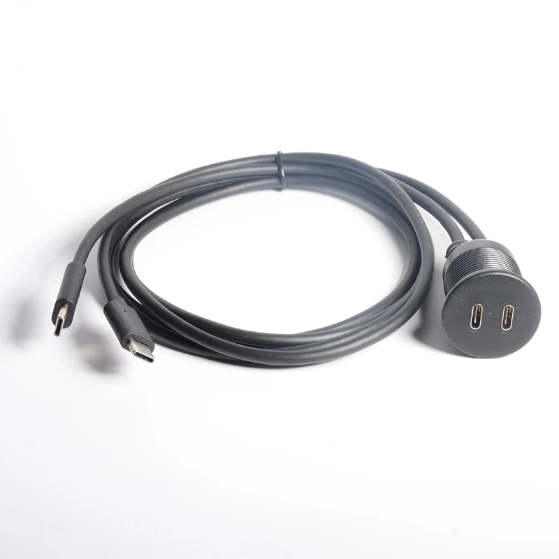 2 порта двойной USB 3 1 Тип C штыревой к женскому монтажный Удлинительный кабель для