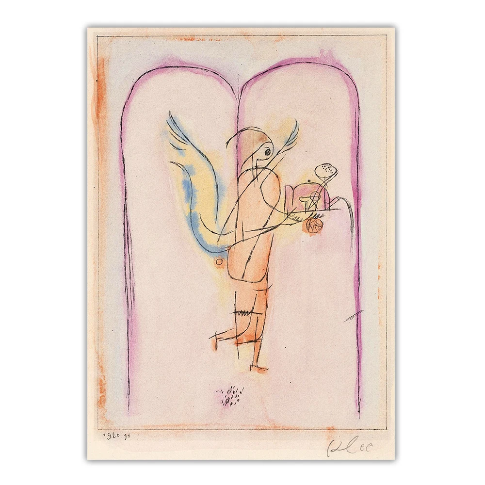 Paul Klee 》 A Genius обслуживает небольшой завтрак Абстрактная Картина на холсте