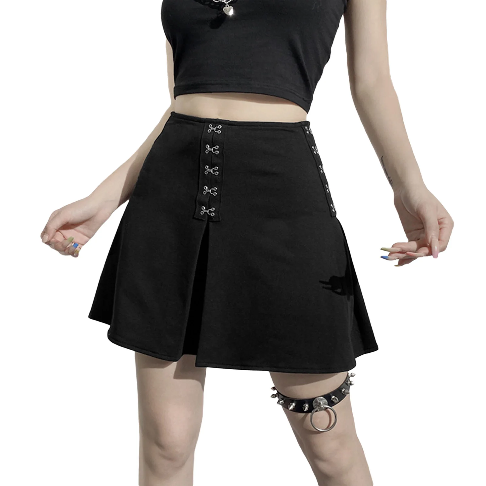 

Y2k Summer Korean Fashion Short Women Skirt Casual Slim Elastic High-Waisted Striped Harajuku Pleated Plaid A-Line Mini Skirts