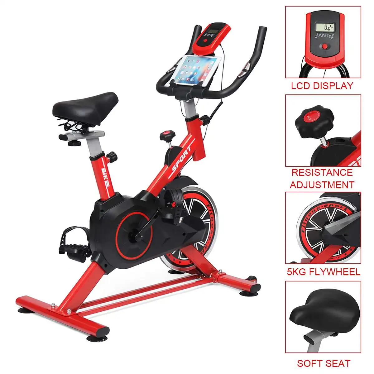 Велотренажер с ЖК-монитором домашний тихий тренажер для похудения занятий