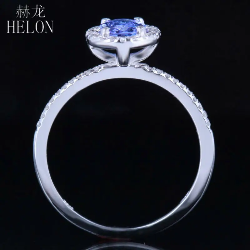 Кольцо с бриллиантом HELON белое золото 10 карат 0 65 карата подлинное класса А
