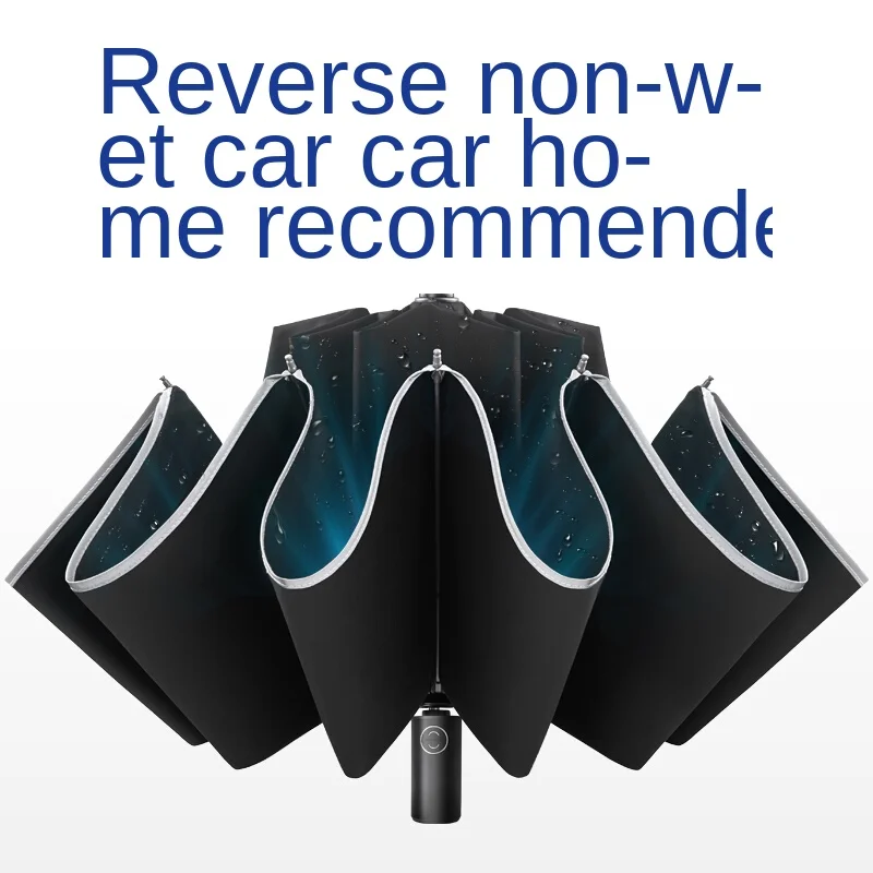 

Car Reverse Umbrella Flashlight Business Men and Women Personality Creative Full Automatic Umbrella Golf Umbrella Automatic W