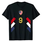 2021 Мужская хлопковая футболка, Летняя распродажа, американская Футболка-американский флаг, футболка с принтом номера 9, Повседневная футболка большого размера