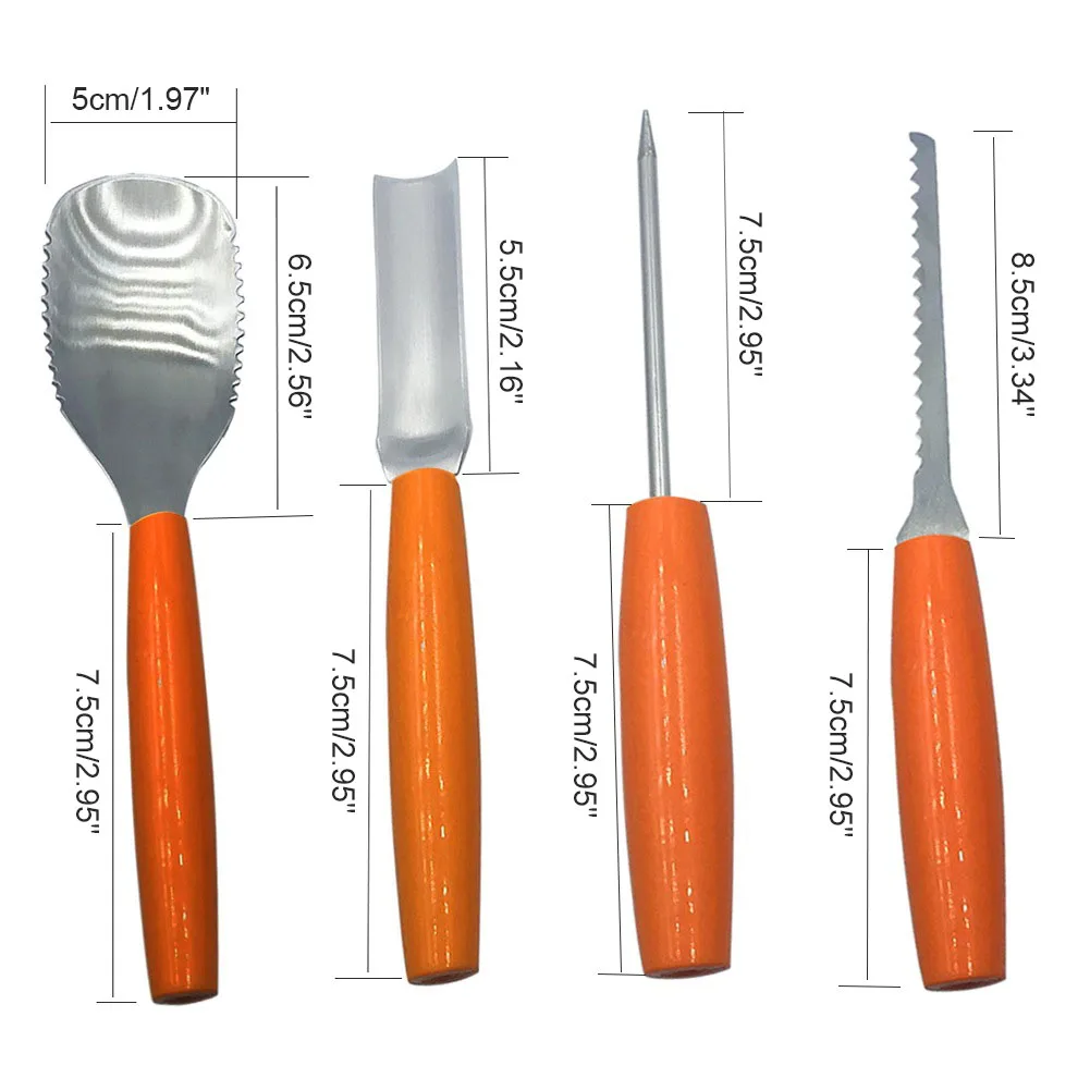 

4PCS/Set Professional Pumpkin Carving Tool Kit Pumpkin Halloween Decorative Tools 2021 New