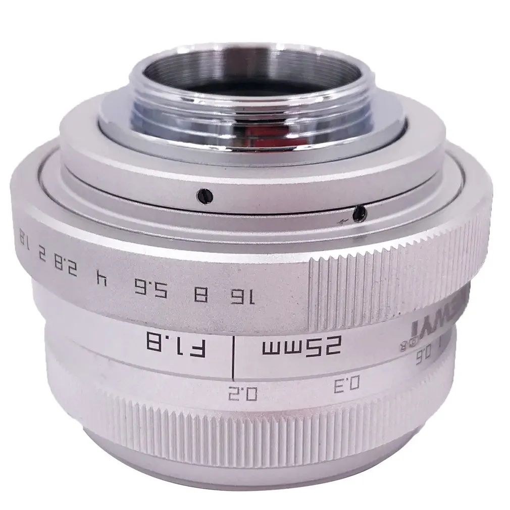 Lente para celular 25 мм F1.8 Мини CCTV C Mount широкоугольный объектив для sony Nikon Canon DSLR lentille для освещения под светильник