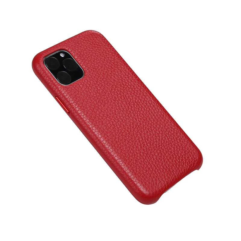 Новинка для iPhone 11 Pro Max 5,8 6,1 6,5 настоящий натуральный кожаный чехол для телефона из чистой Litchi воловьей кожи задняя крышка металлическая кнопка