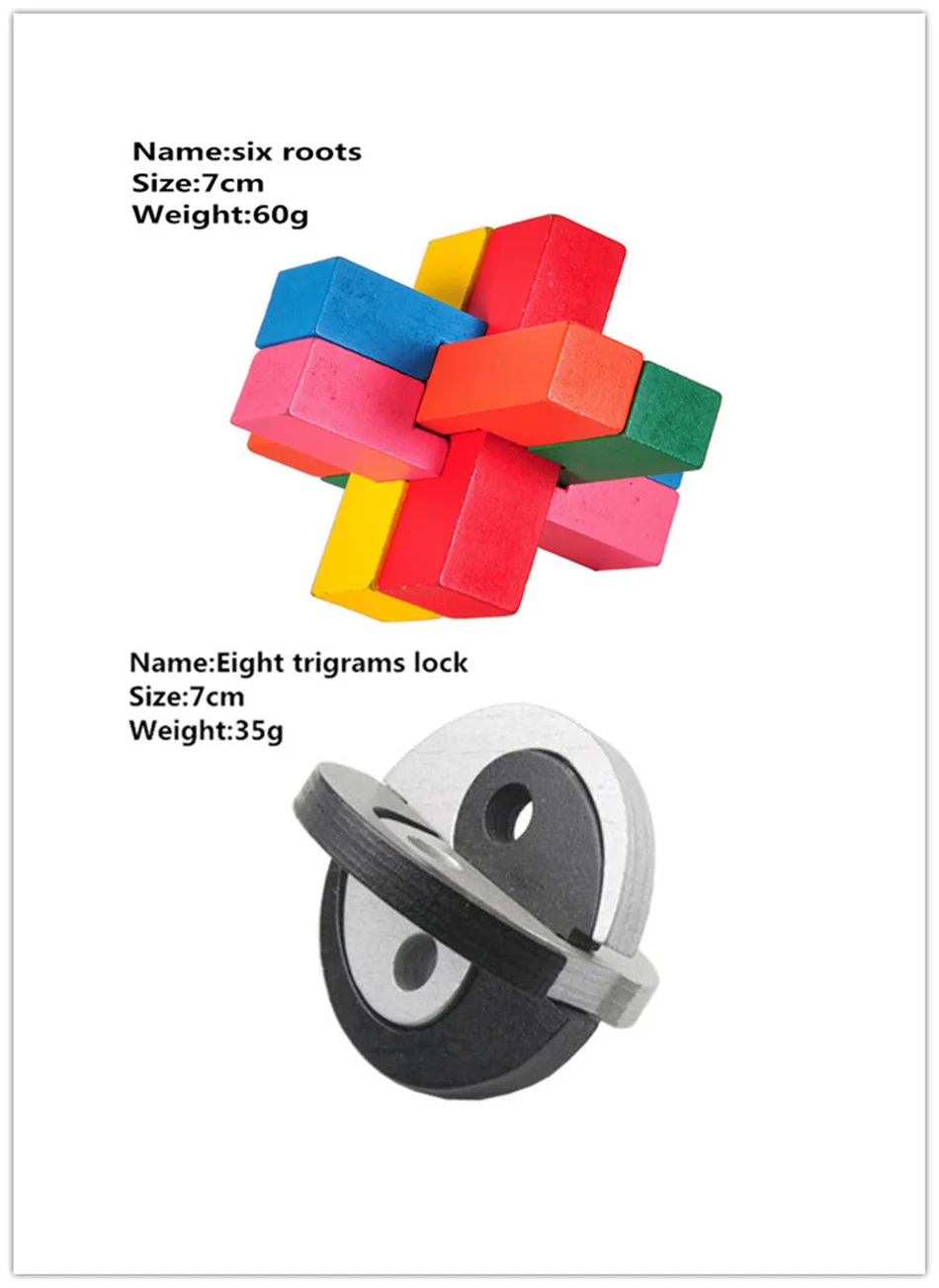 

Eight Trigrams And Six Roots Lock Kids Children 3D Handmade Wooden Toy Adult Intellectual Brain Tease Gift