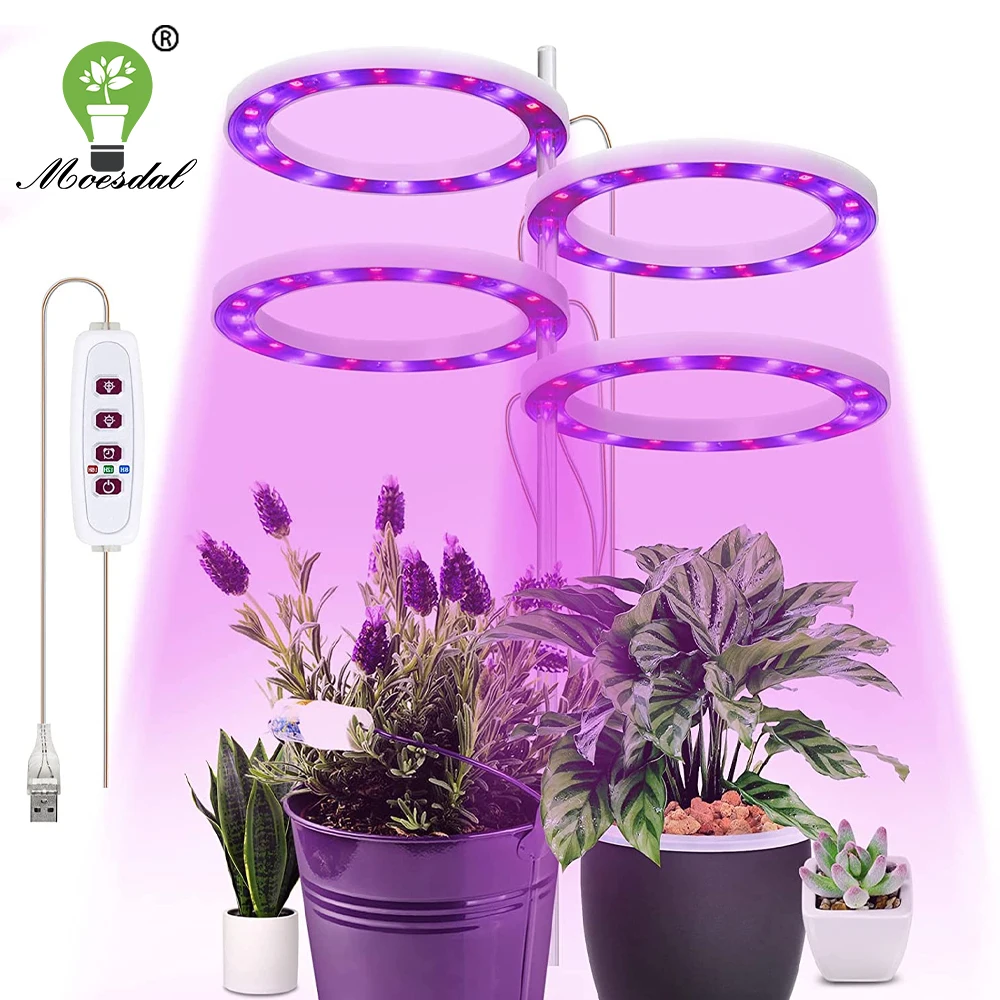 

Annular LED Plant Light, Small Growth Light, USB Timing Dimming, Suitable for Indoor Plant Potted Succulent Fish Tank Light