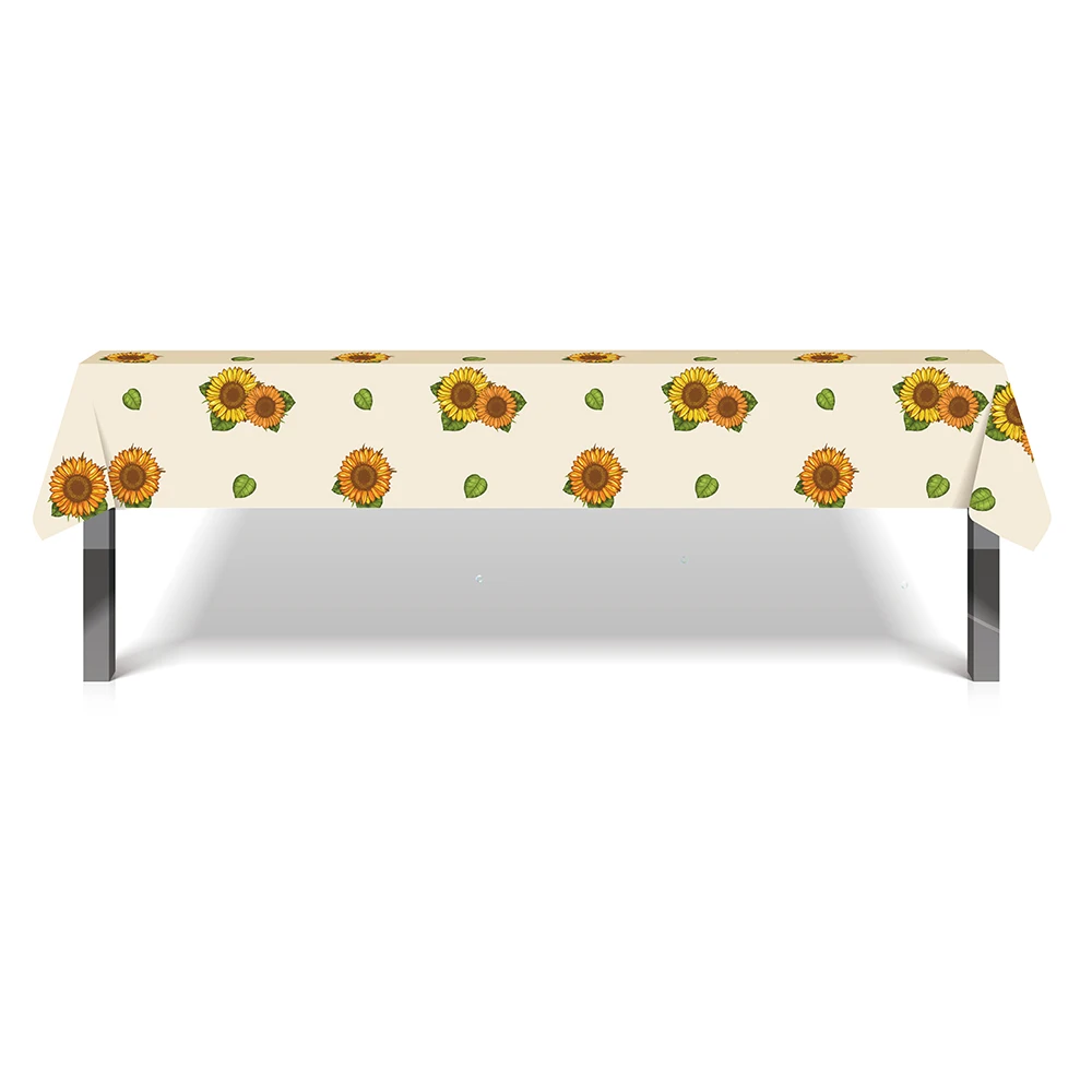 

130*220cm Baby Shower Sunflower Tablecloth Happy Birthday Kids Party Favors Disposable Sunflower Tablecover Party Decorations