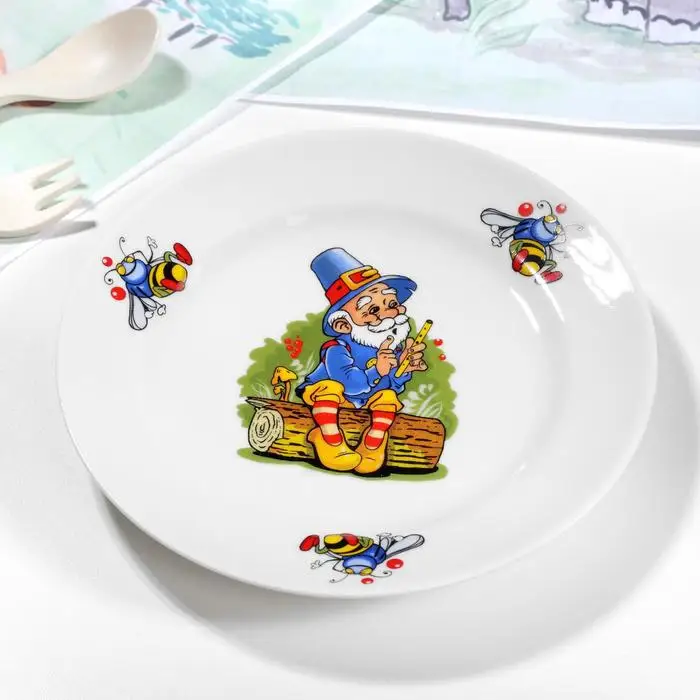 Тарелка мелкая Лесовичок d=17 см МИКС | Дом и сад